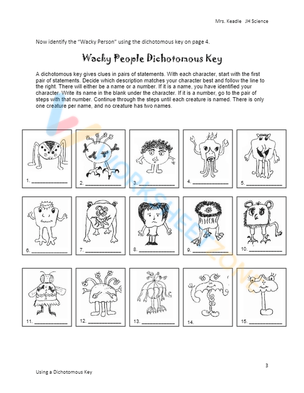 Free Printable Dichotomous Key Worksheet Collection Worksheets 
