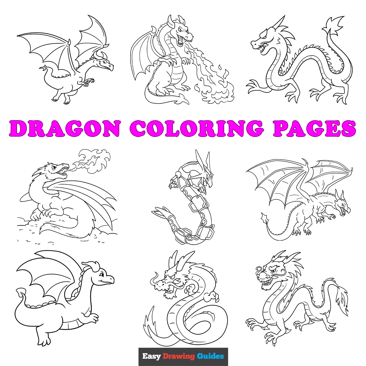 free printable dragon coloring pages