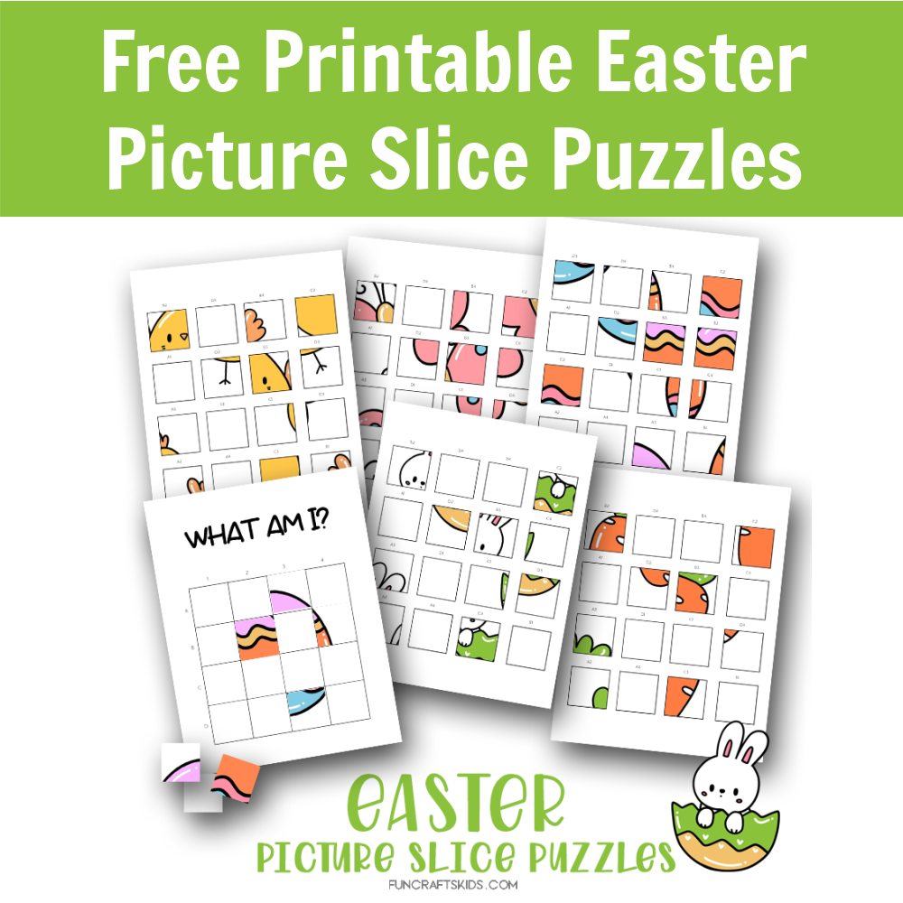 Free Printable Easter Picture Slice Puzzles Fun Crafts Kids