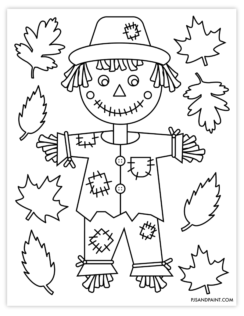 Free Printable Fall Coloring Page Pjs And Paint