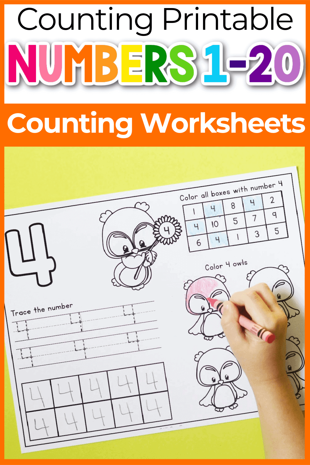preschool number worksheets