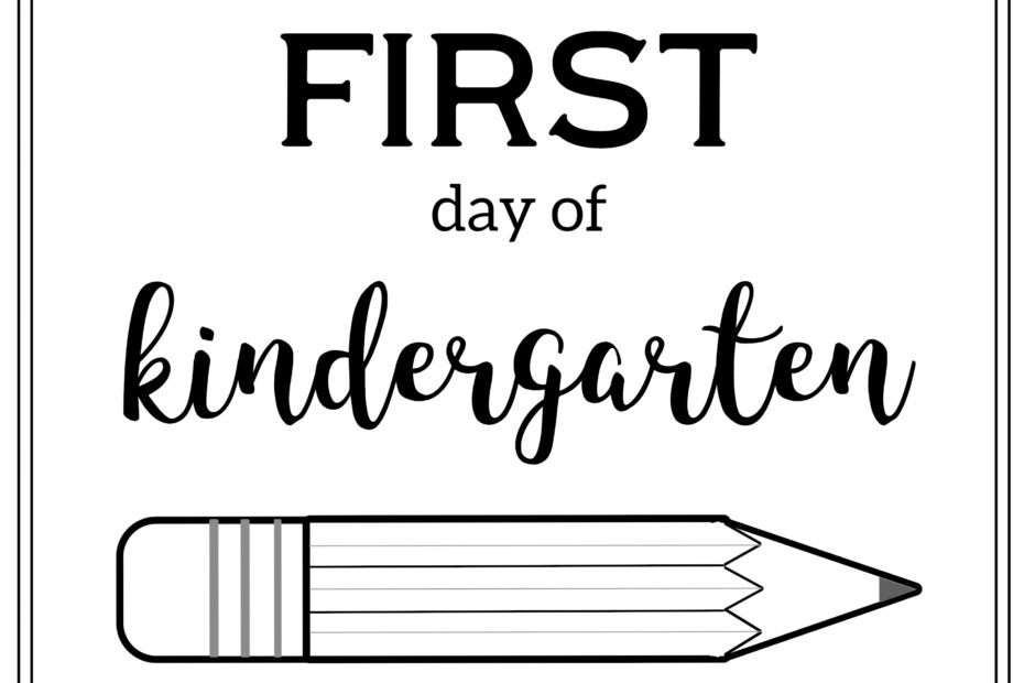 Free Printable First Day Of School Sign Pencil Paper Trail Design