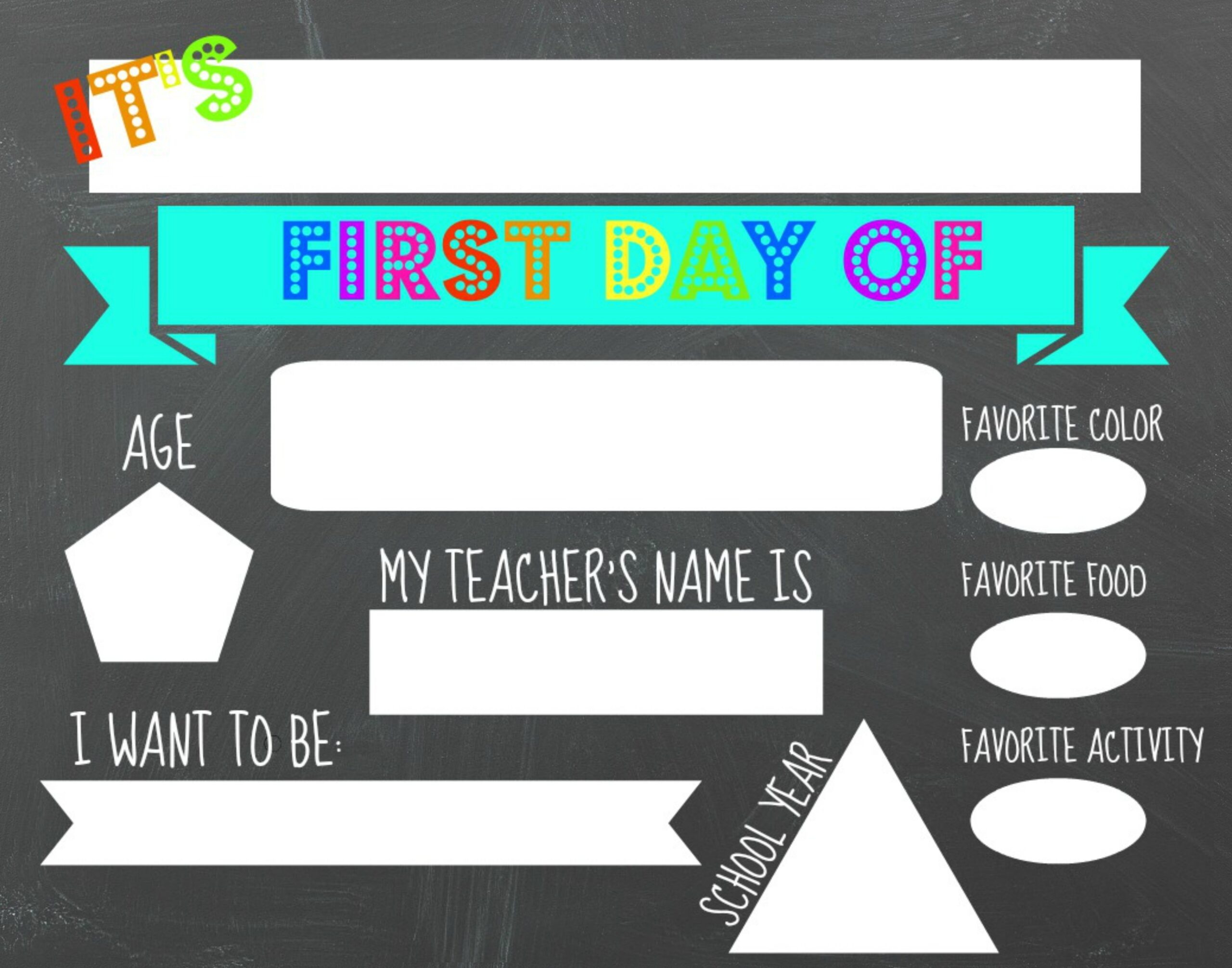 FREE PRINTABLE FIRST DAY OF SCHOOL SIGNS Sincerely Saturday