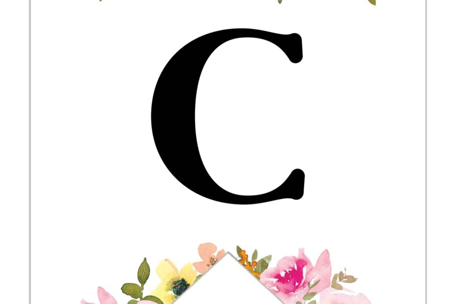 Free Printable Floral Alphabet Banner Letters Lovely Planner