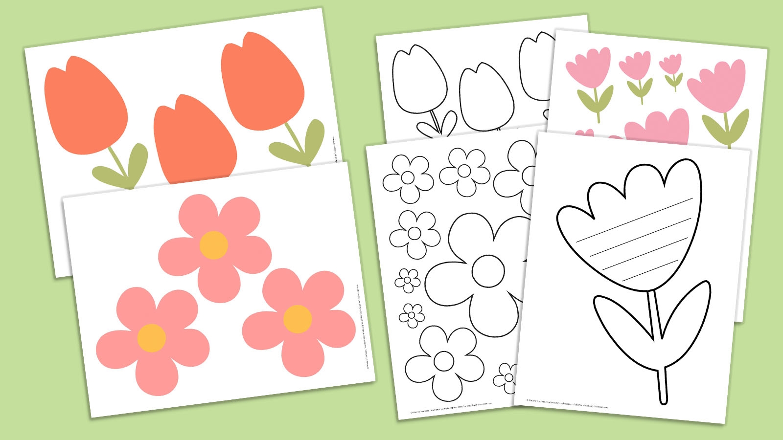 colored flower templates