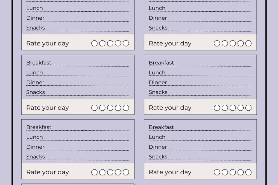 Free Printable Food Diary Templates Word Excel PDF