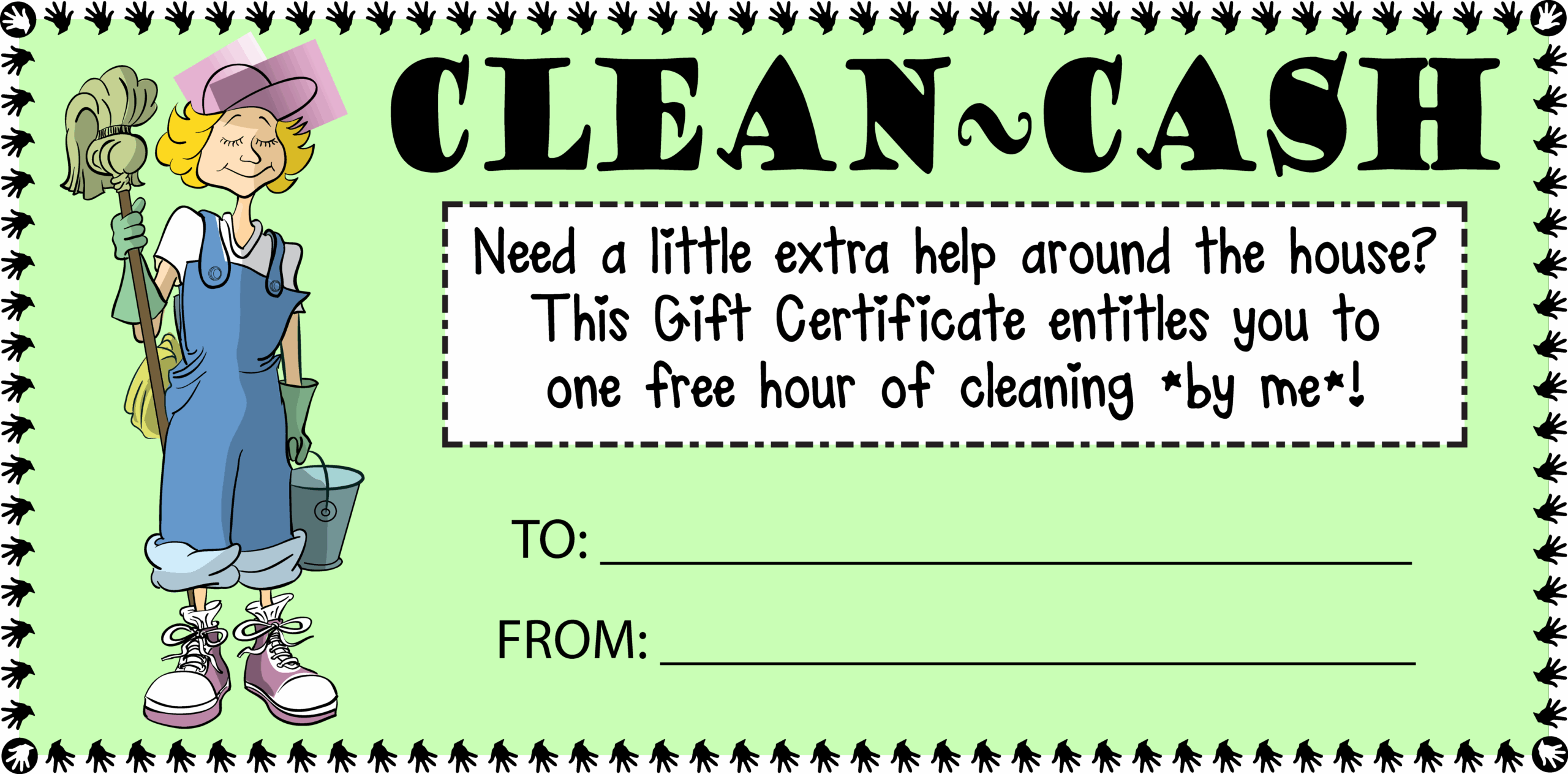 Free Printable Gift Certificate For House Cleaning Download Free 
