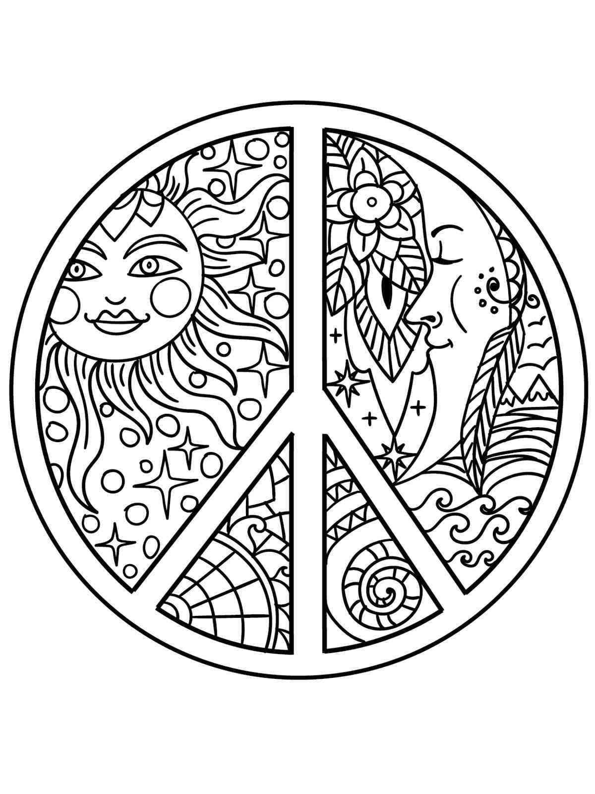 Free Printable Hippie Coloring Page Download Print Or Color Online For Free
