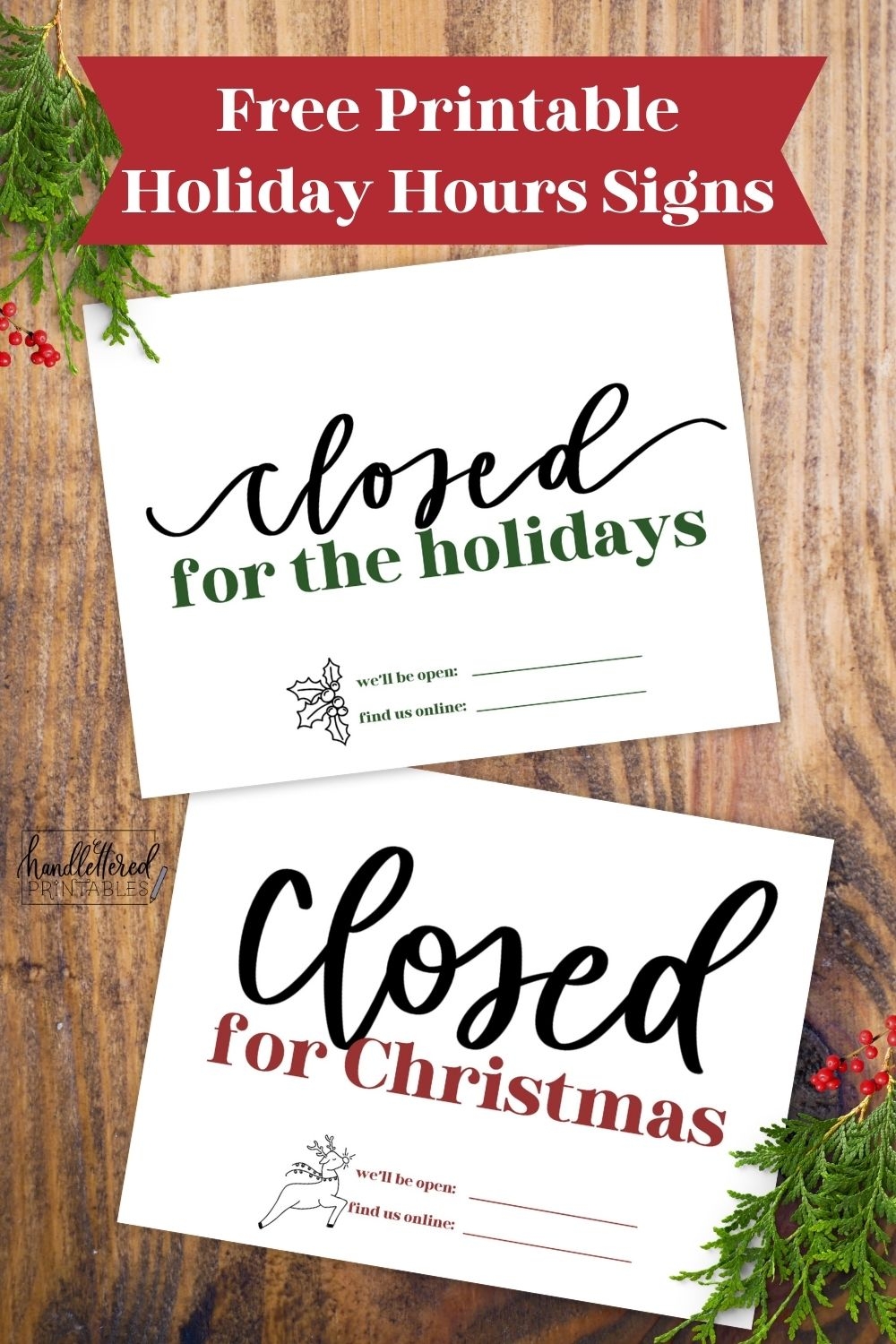printable closed for the holiday sign template