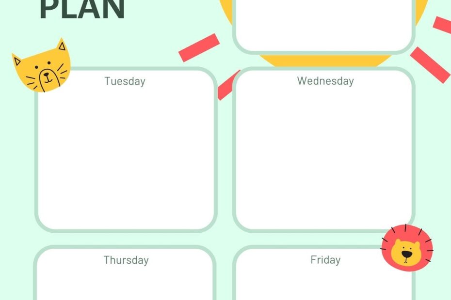 Free Printable Kindergarten Lesson Plan Templates Canva