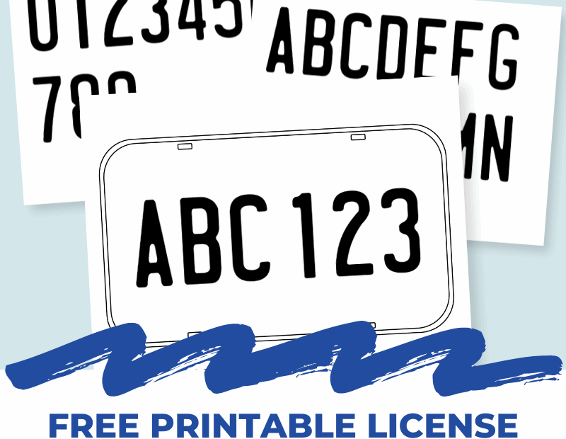 Free Printable License Plate Template For Kids And Next Comes L Hyperlexia Resources