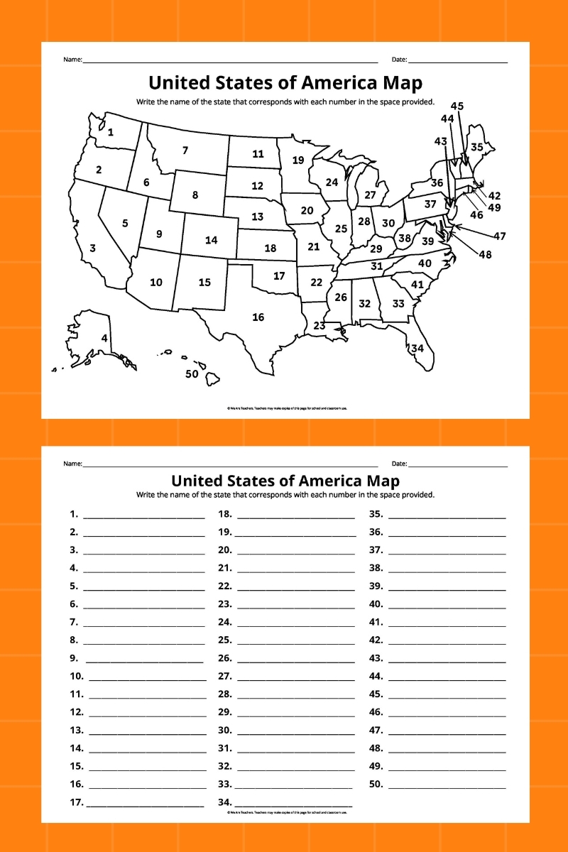 free printable united states map