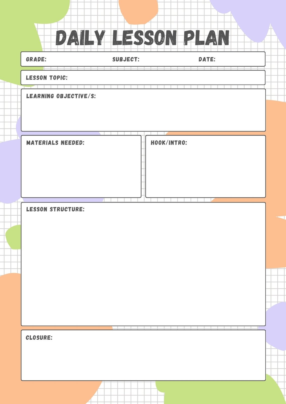 Free Printable Monthly Lesson Plan Templates Canva