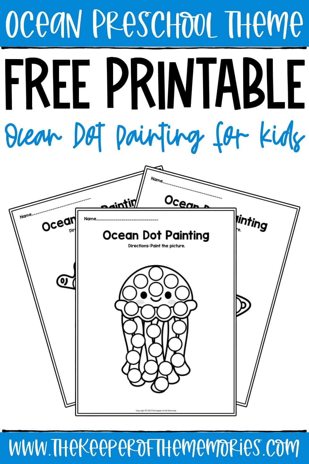 Free Printable Ocean Dot Painting For Kids