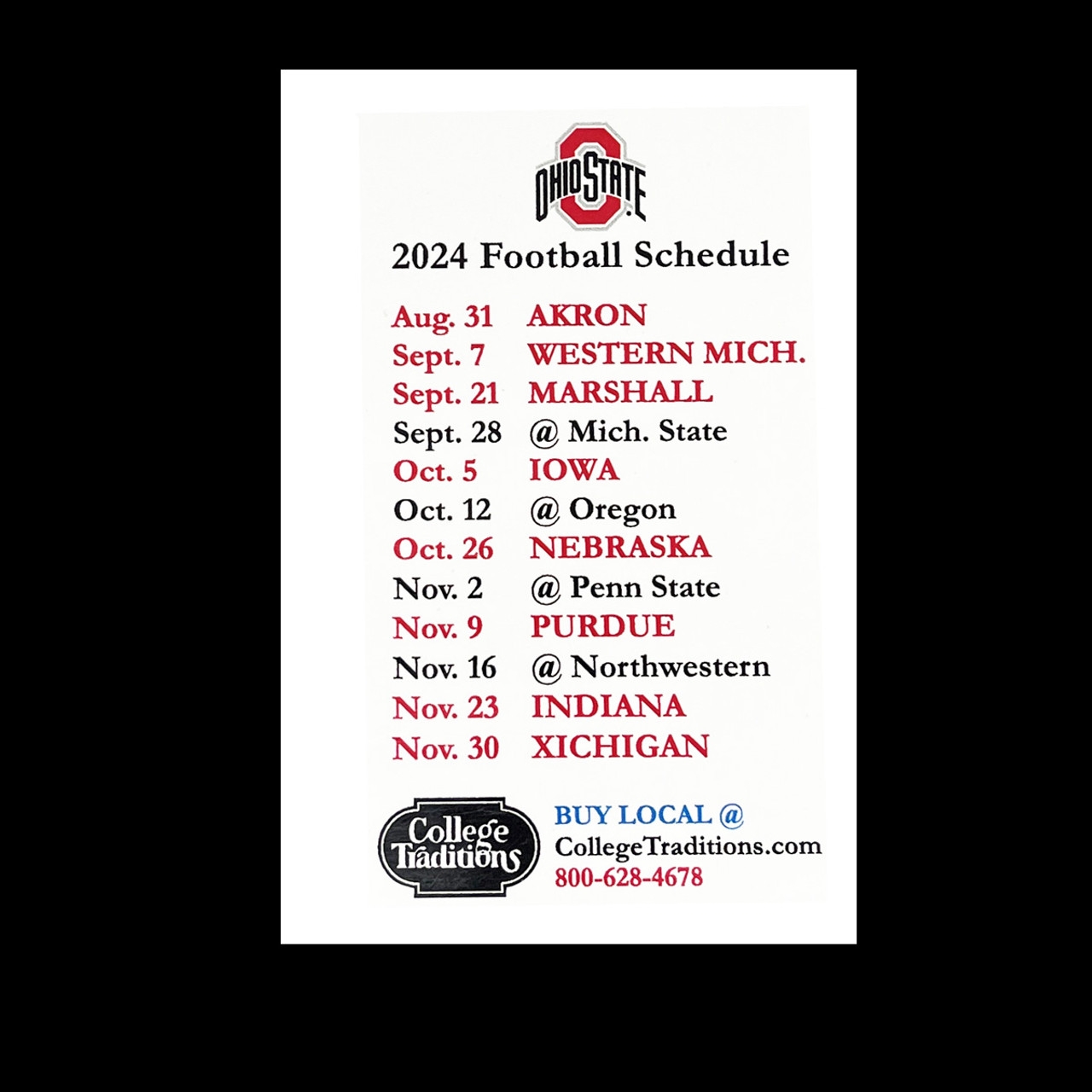 Free Printable Ohio State Football Schedule Download Free 