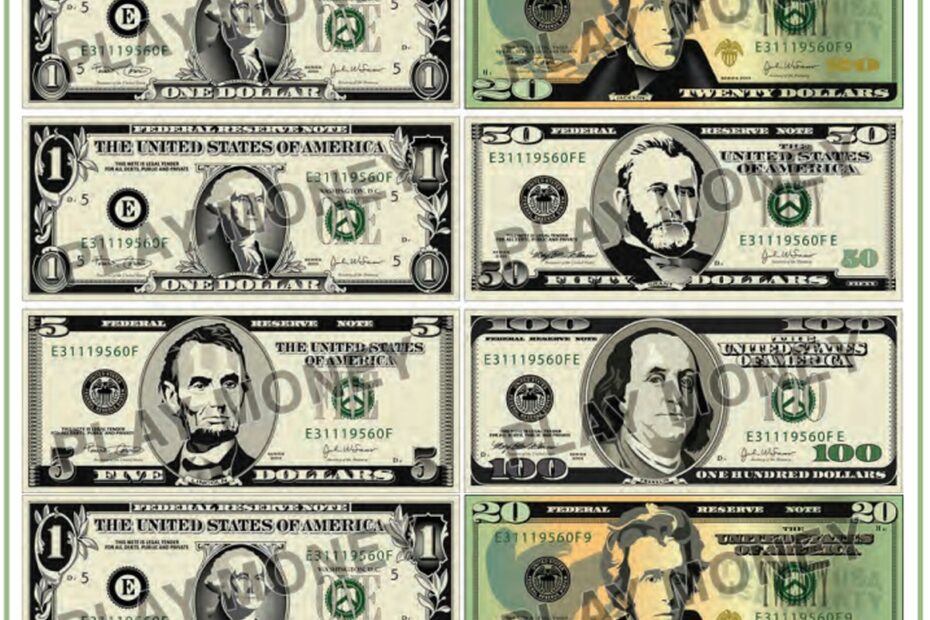 Free Printable Play Money FamilyEducation
