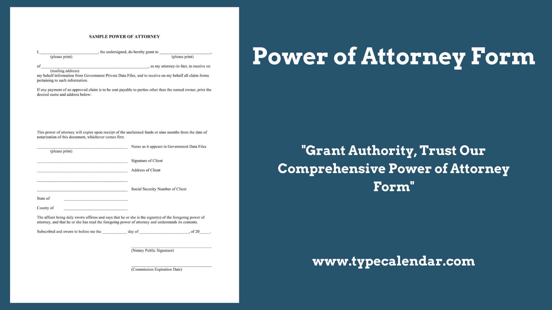 free power of attorney forms free printable