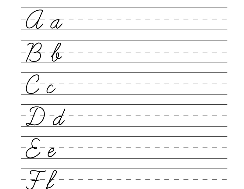 Free Printable Practice Cursive Writing Worksheet