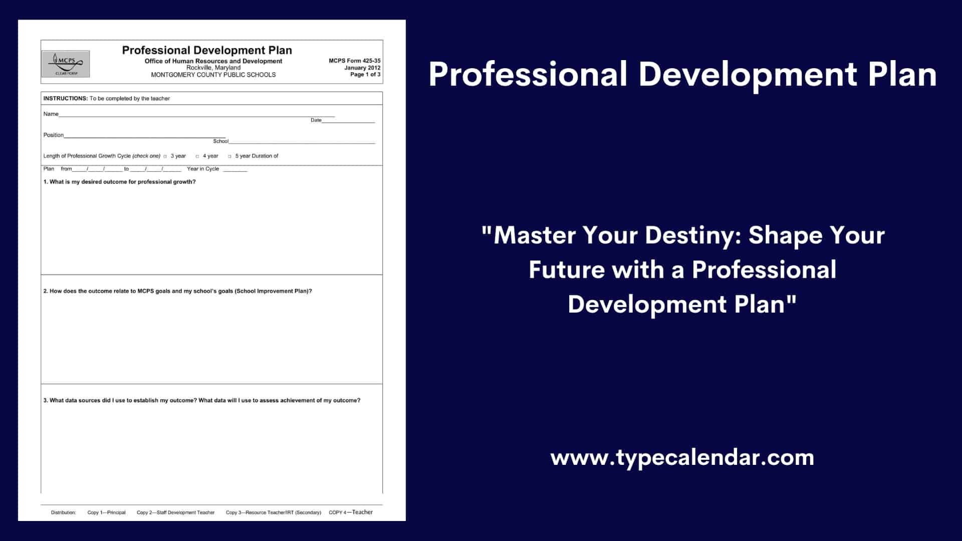template for professional development plan