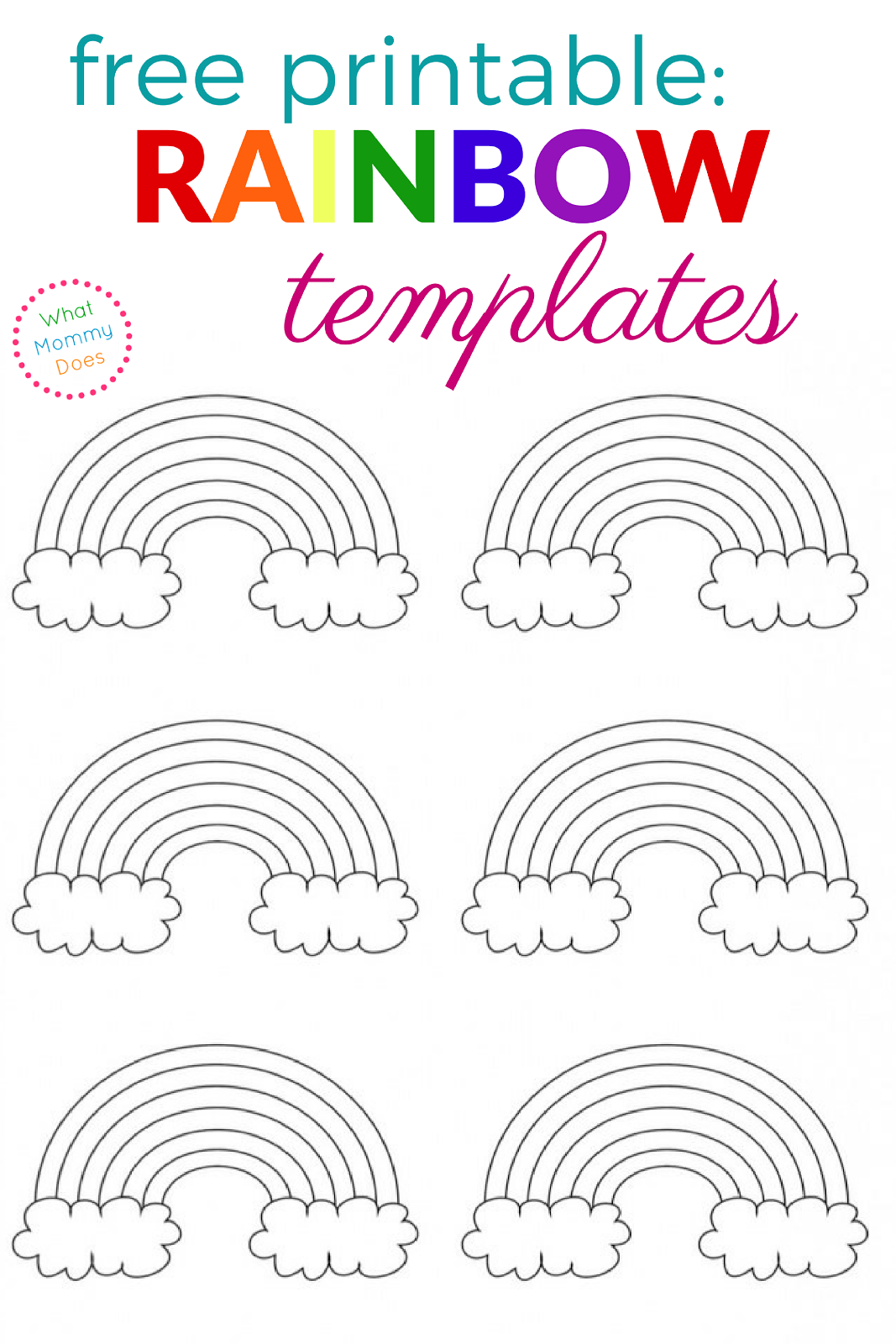 Free Printable Rainbow Templates Small Medium U0026 Large What 
