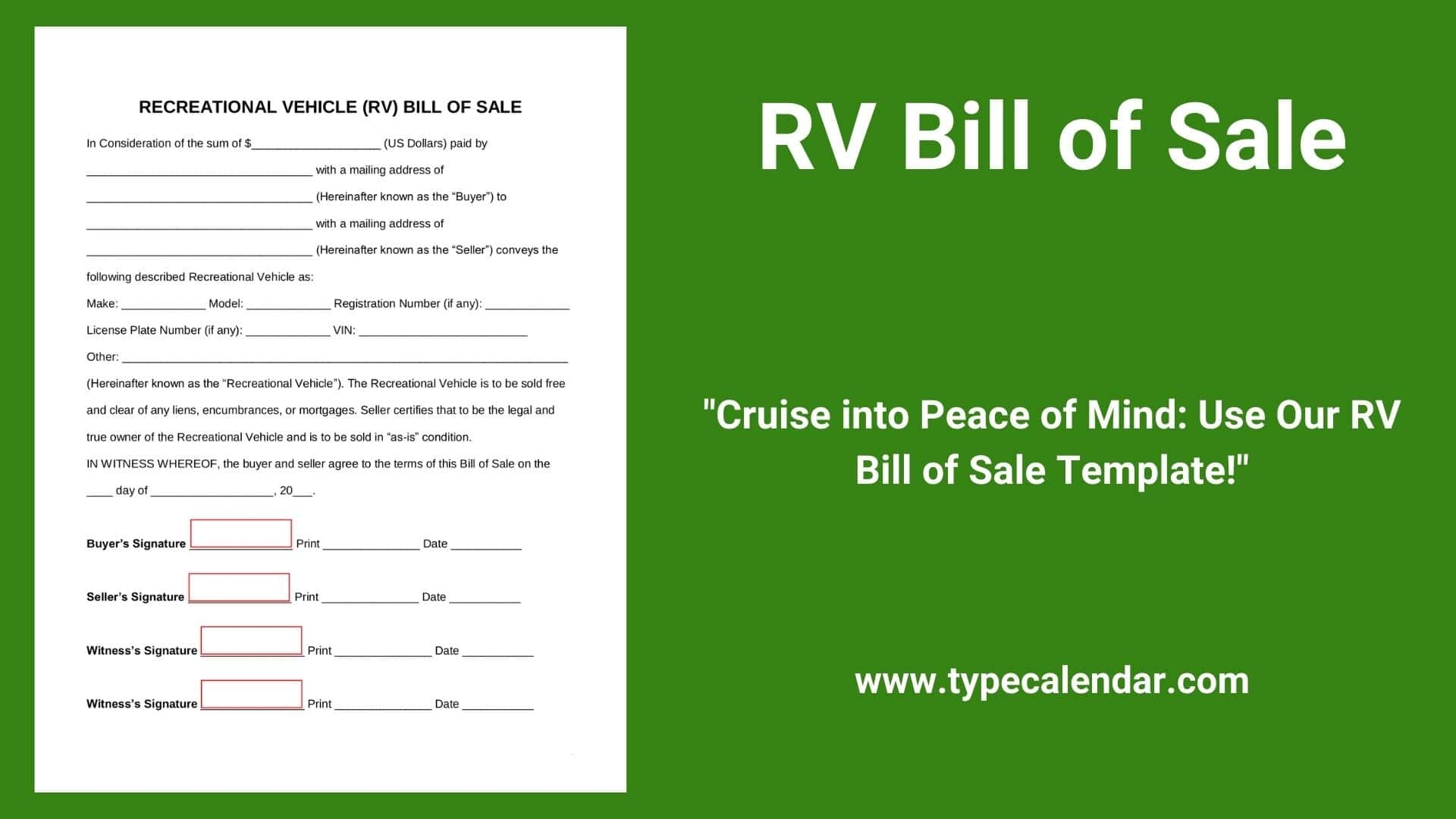printable camper bill of sale