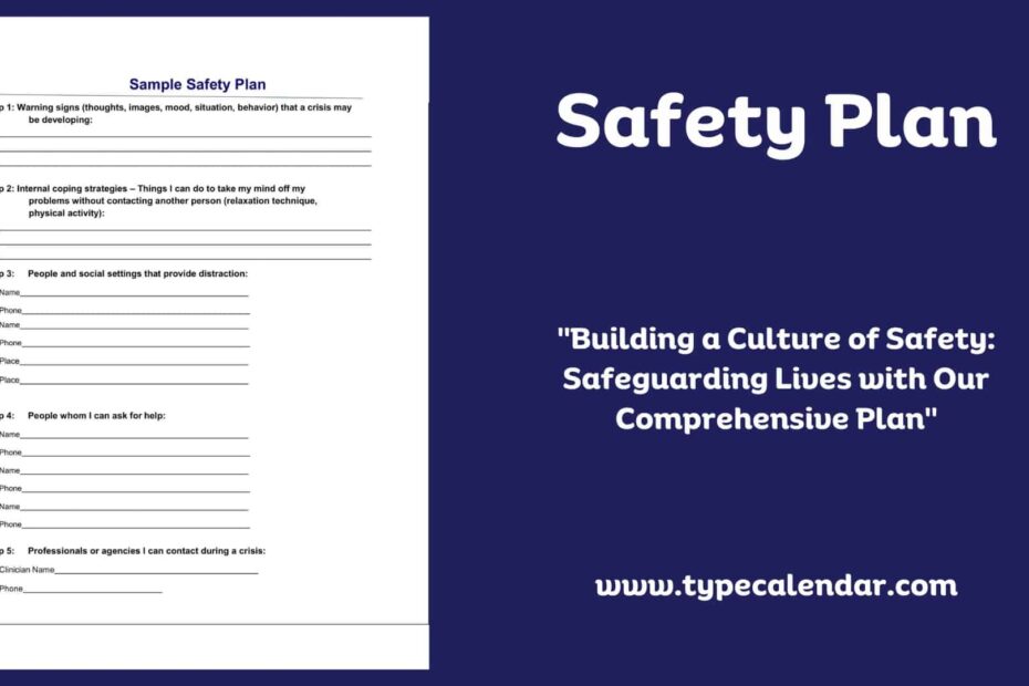 Free Printable Safety Plan Templates PDF Childrens Teens Students