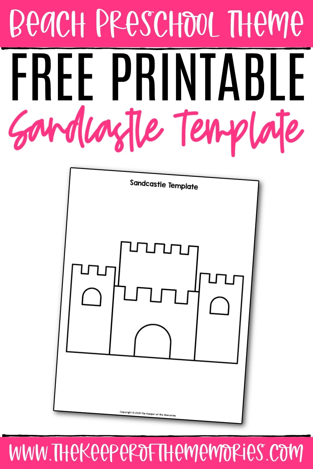 Free Printable Sandcastle Template The Keeper Of The Memories