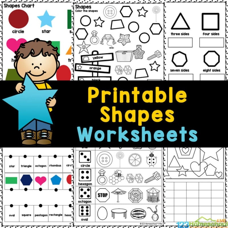 shapes color worksheet
