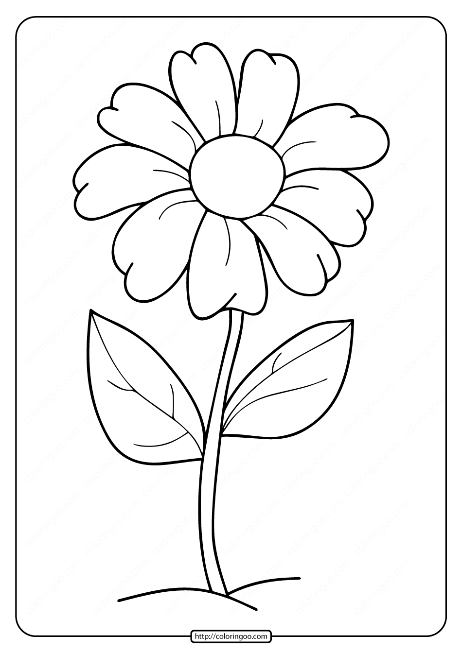flower coloring page printable