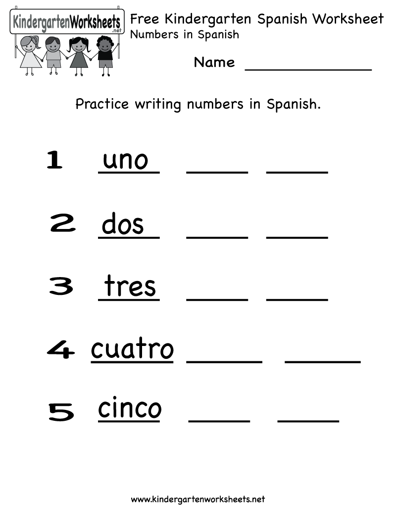 FREE Printable Spanish Colors Worksheet For Kindergarten 