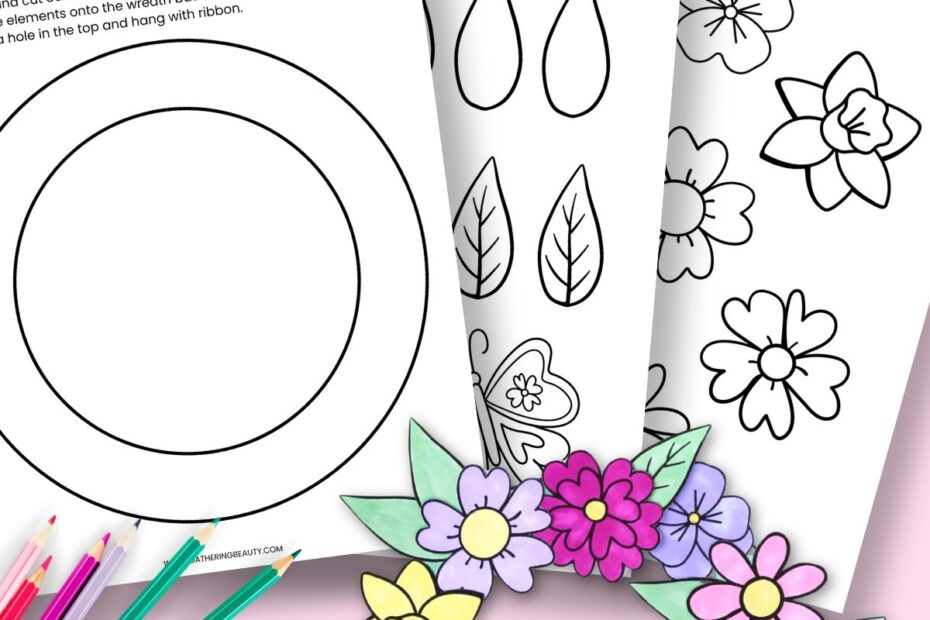 Free Printable Spring Flower Wreath Gathering Beauty