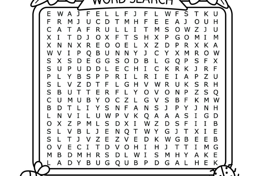 Free Printable Spring Word Search For Kids Cute Coloring Pages