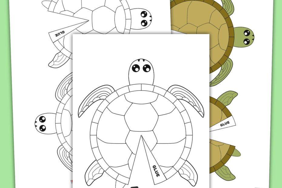 Free Printable Turtle Craft Template For Preschool Art Project