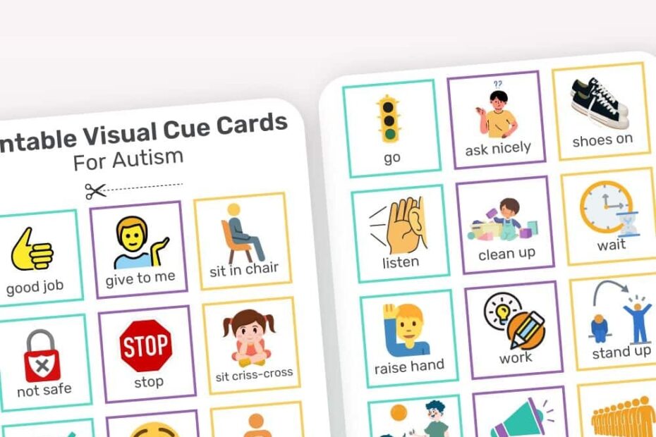 Free Printable Visual Cue Cards For Autism