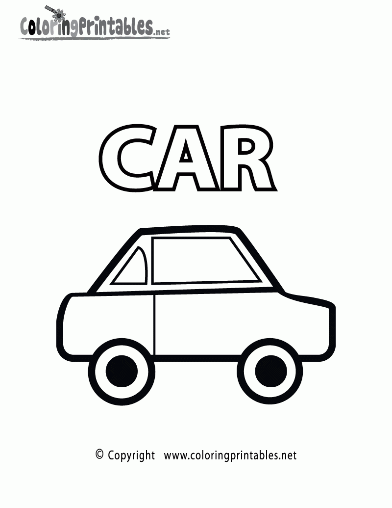 Free Printable Vocabulary Car Coloring Page