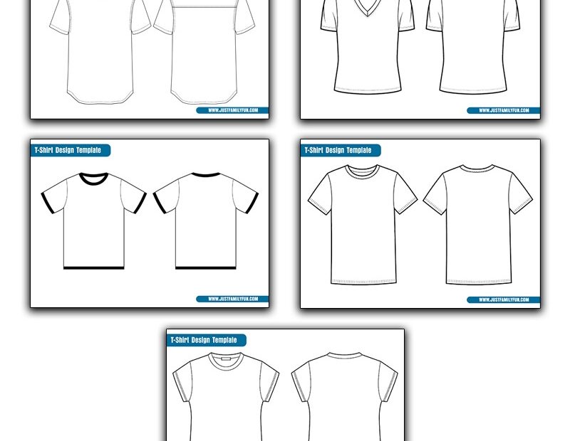 Free Printable White T Shirt Template In Five Styles Just Family Fun