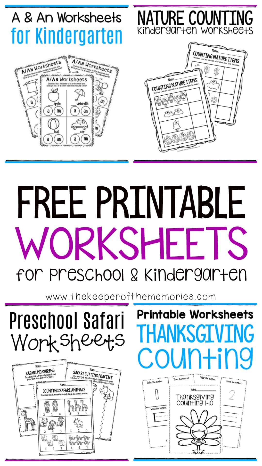 free kindergarten printable worksheets