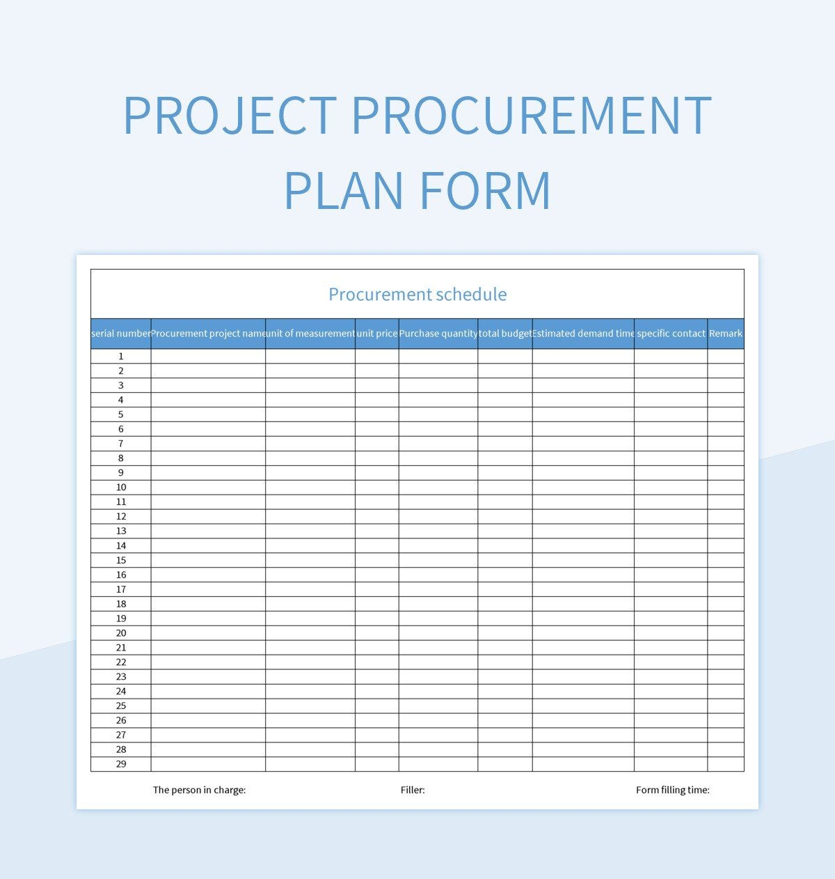 Free Procurement Plan Templates For Google Sheets And Microsoft 