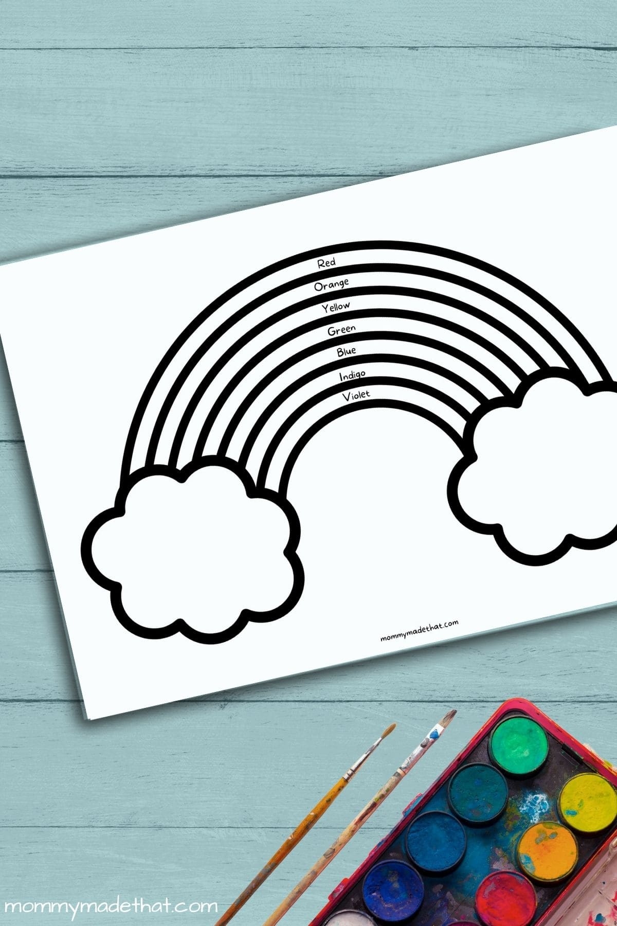 free printable large rainbow template