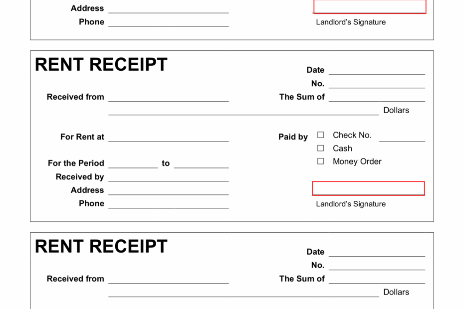 Free Rent Receipt PDF Word EForms