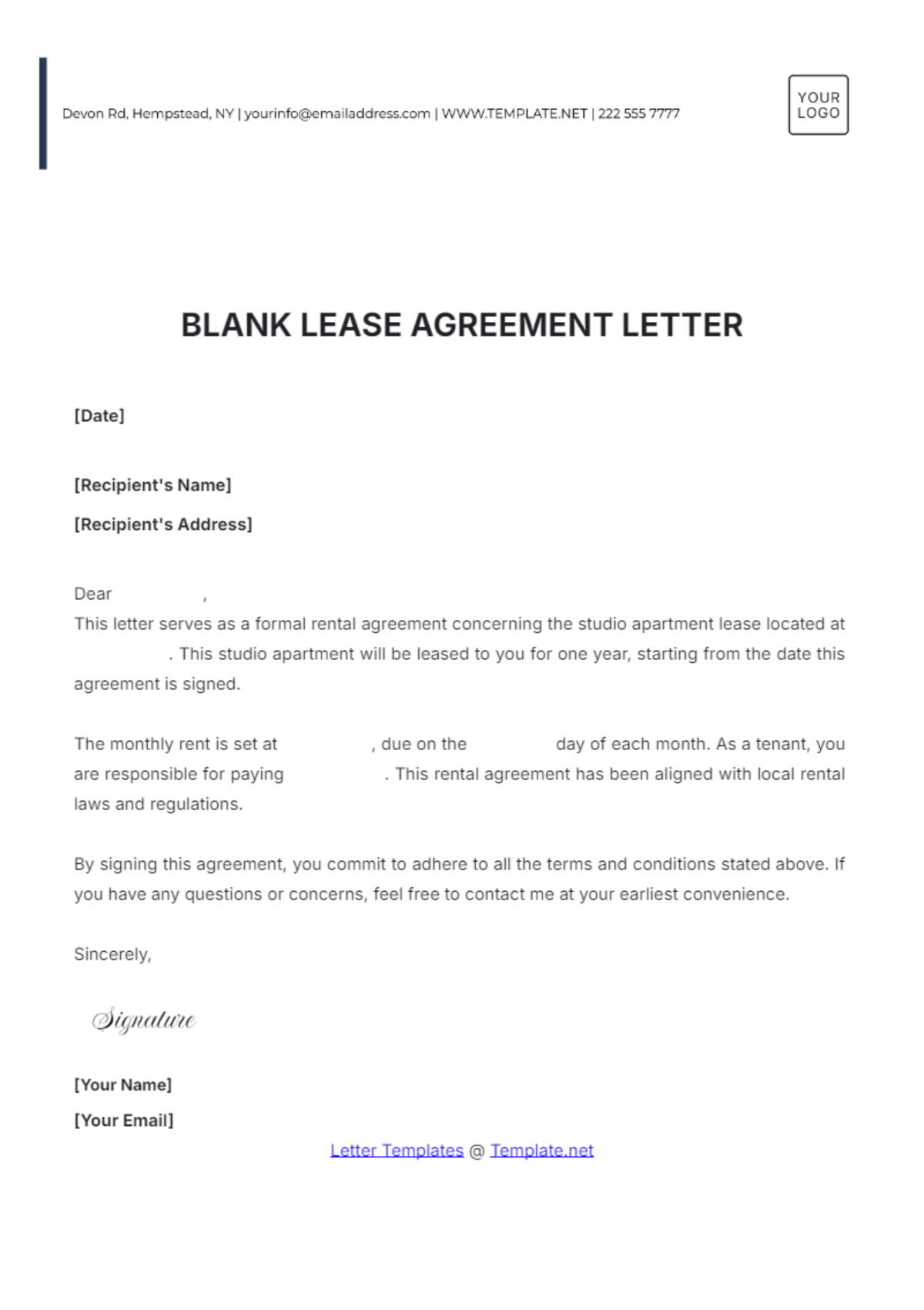 free printable rental contract