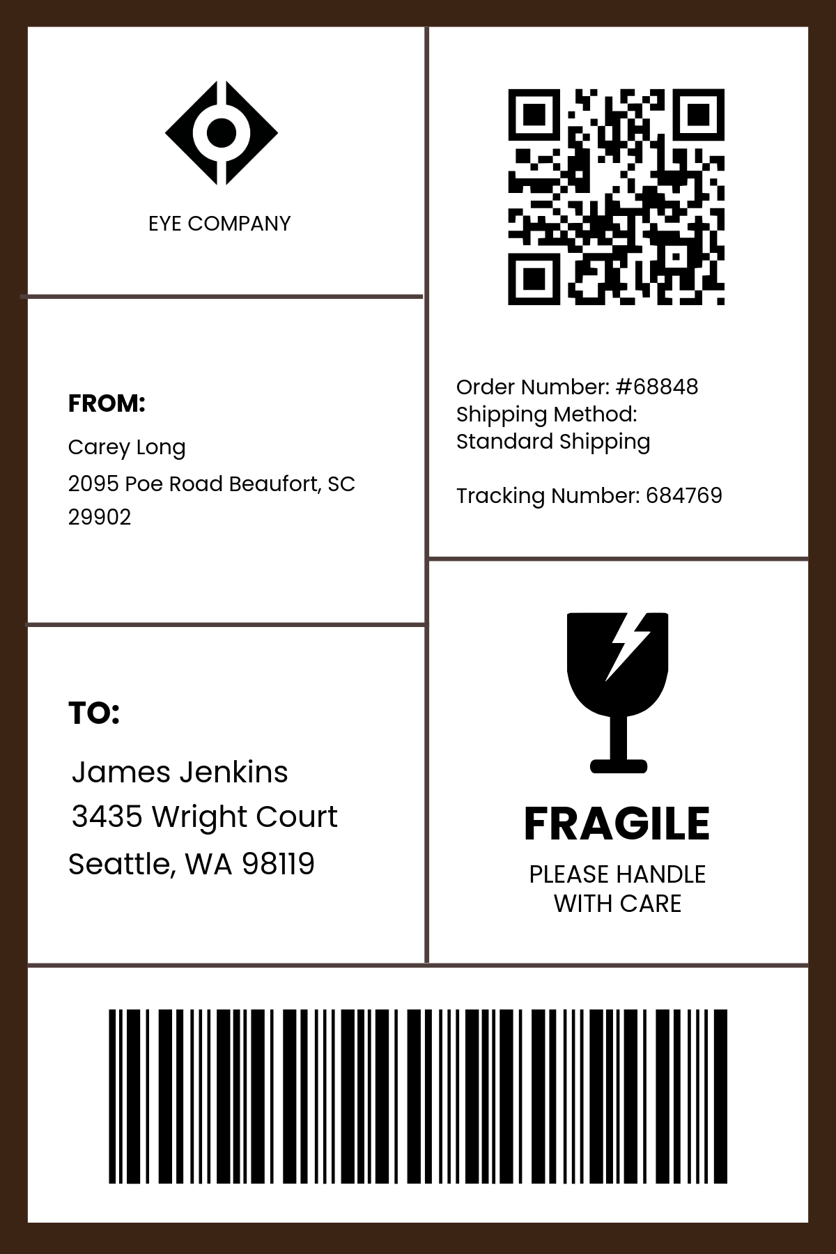 free printable heavy package sticker template