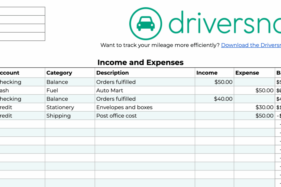 Free Small Business Spreadsheet For Income And Expenses