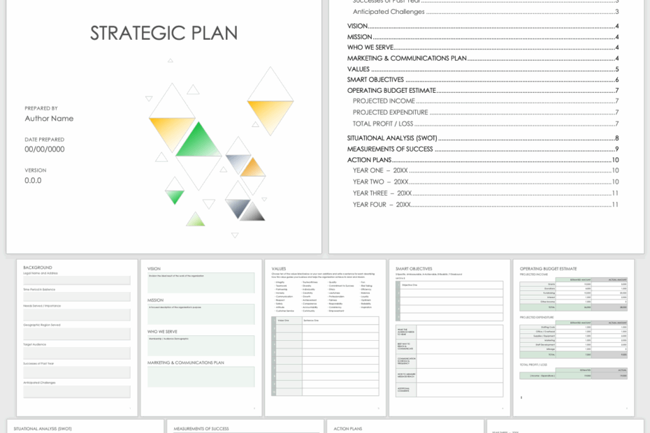 Free Strategic Plan Templates For Nonprofits Smartsheet