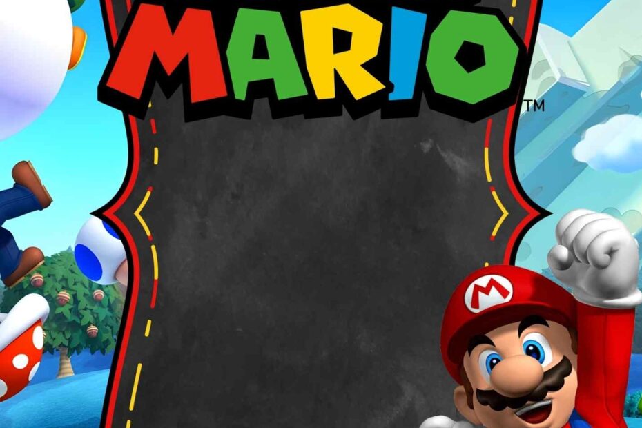 FREE Super Mario Bros Birthday Invitation Templates