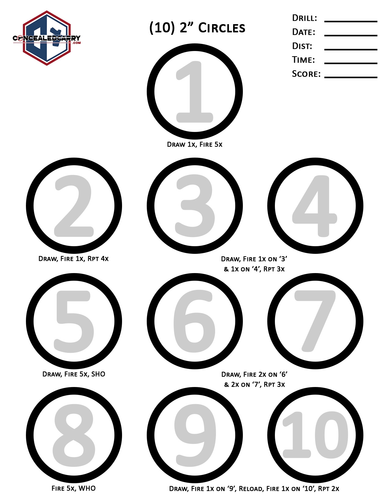 pistol targets printable