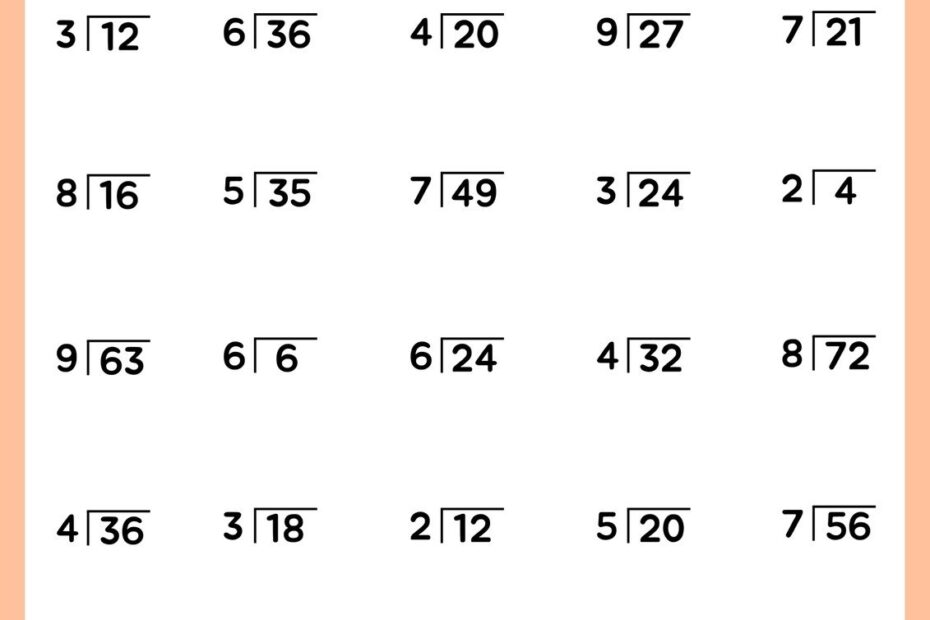 Free To Edit And Print Division Worksheet Templates Canva