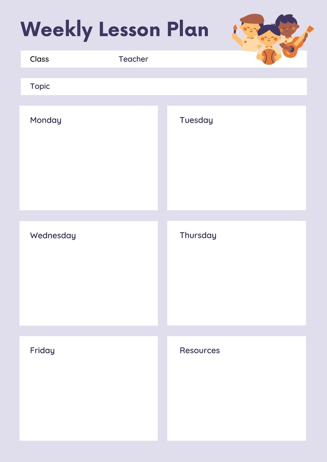 lesson plan template daycare