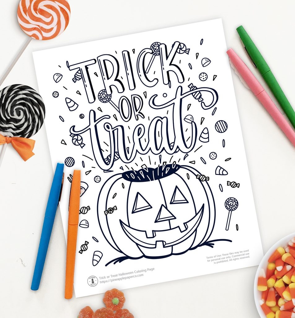 free printable halloween color pages
