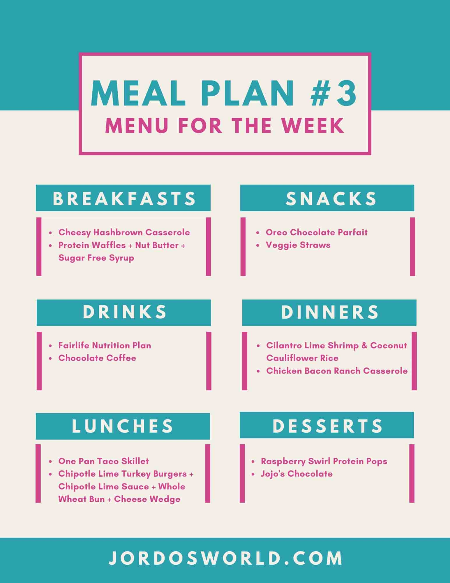 Free Weekly Meal Plan 3 Jordo s World Meal Plans